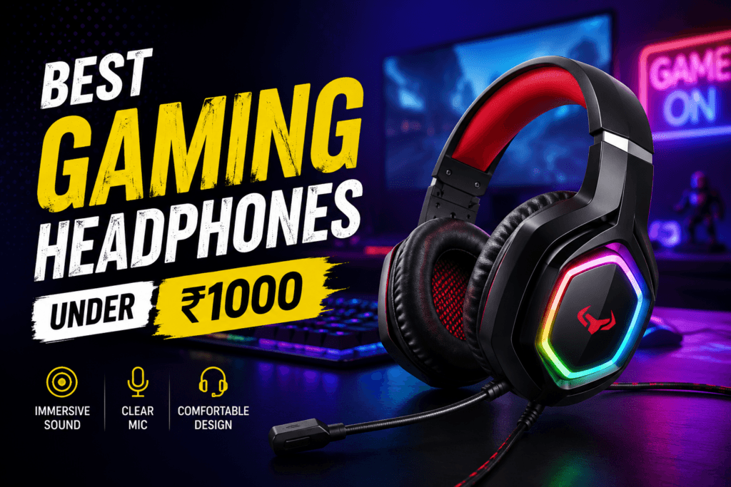 Best gaming headphones under 1000 India — wired gaming headset with boom mic