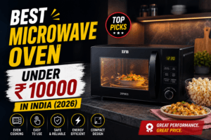 Best microwave under 10000 India — solo grill and convection microwave ovens on a kitchen counter