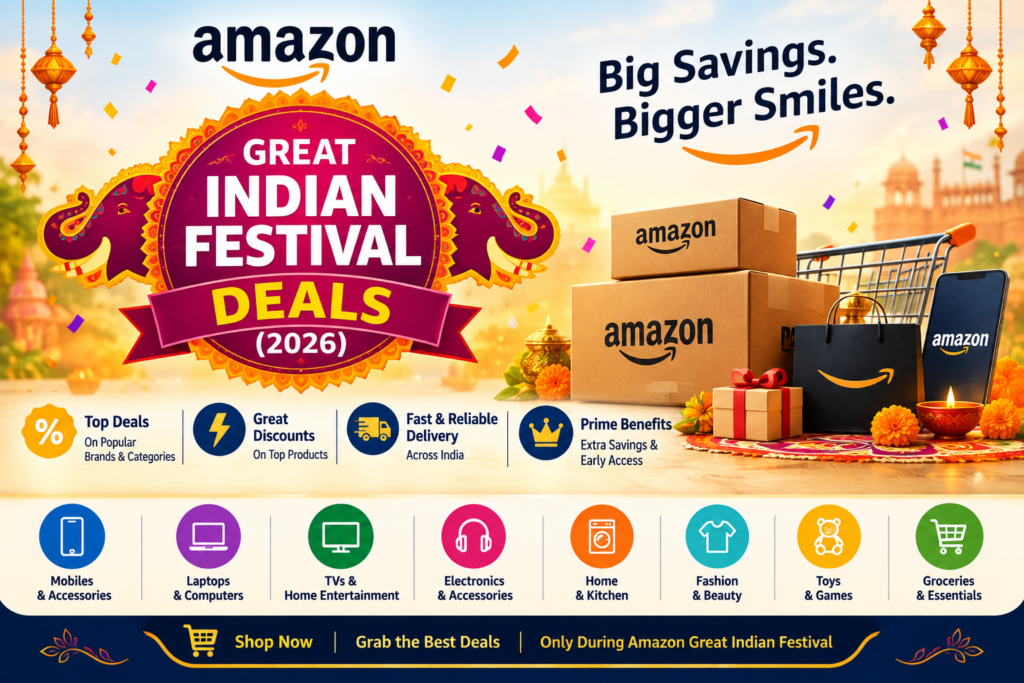 Amazon Great Indian Festival deals 2026 — phones, laptop, earbuds and Fire TV